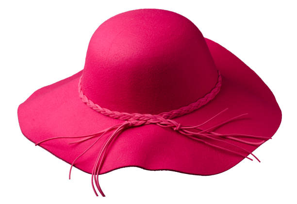 istock Women's hat felt isolated on white background . 837787148