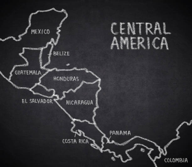 mapa ameryki środkowej - central america map belize honduras zdjęcia i obrazy z banku zdjęć