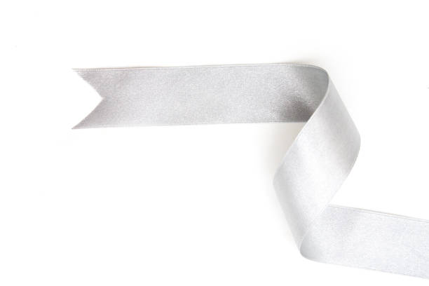 istock silver ribbon bow in bright silver white grey color isolated on white background 837827590