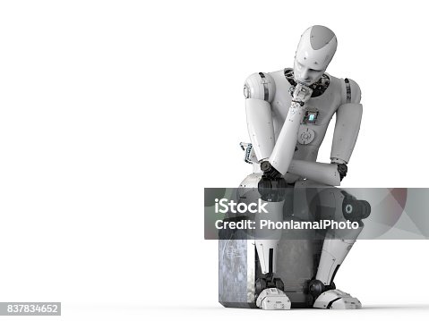 istock robot sit down and thinking 837834652