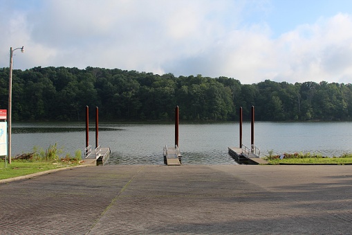 The boat launch area in the park.