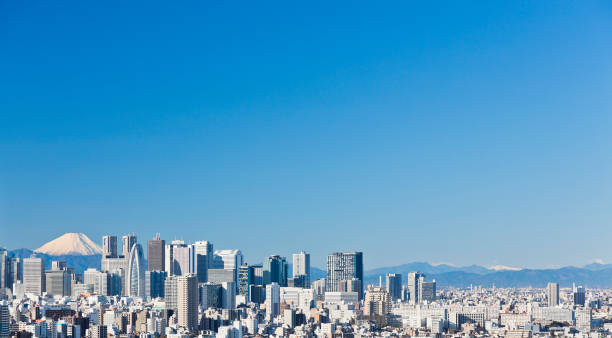Tokyo Cityscape With Clear Blue Sky