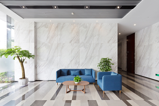 interior of modern lobby in office building