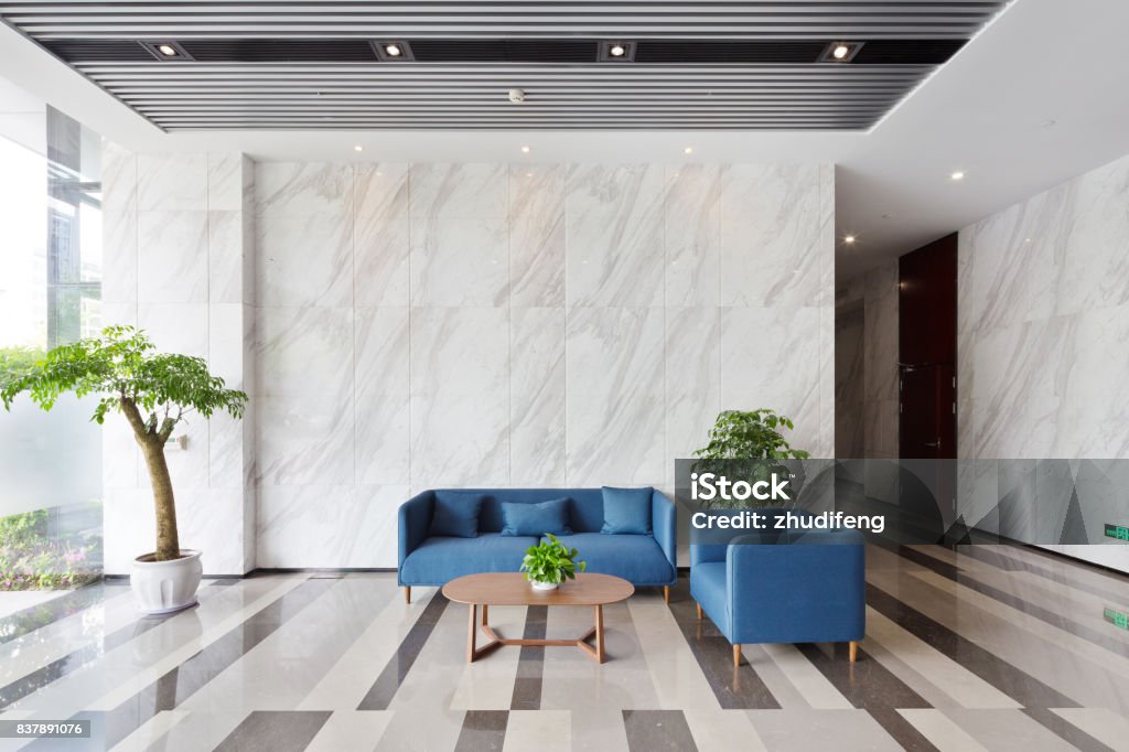 interior of modern lobby interior of modern lobby in office building Office Stock Photo