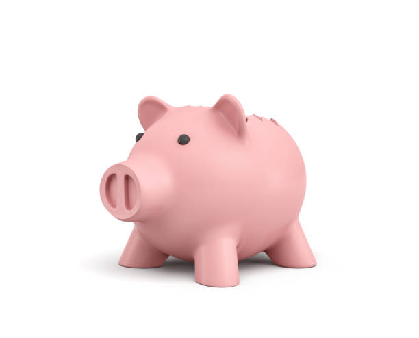 istock 3d rendering of a pink ceramic piggy bank with a broken top on white background 837949304