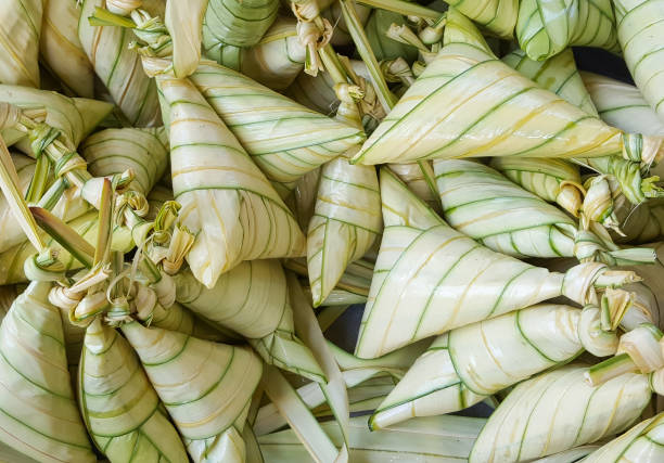 sticky rice in the palm leaf sticky rice in the palm leaf, Thai dessert griff stock pictures, royalty-free photos & images