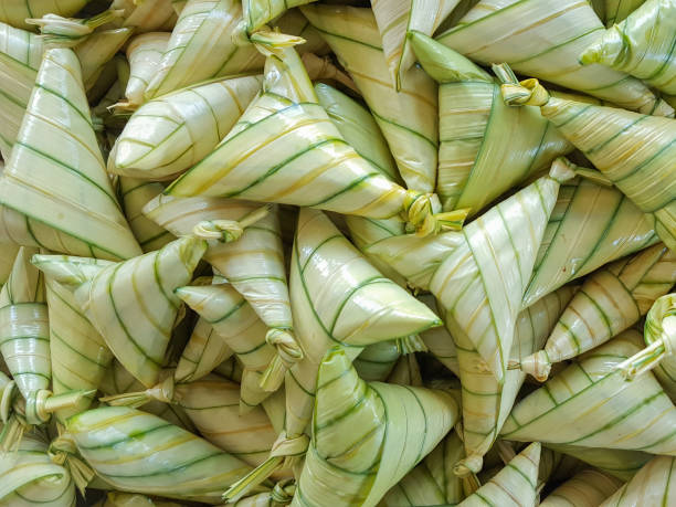 sticky rice in the palm leaf sticky rice in the palm leaf, Thai dessert griff stock pictures, royalty-free photos & images