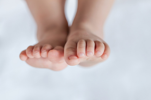 Close-up view of baby feet