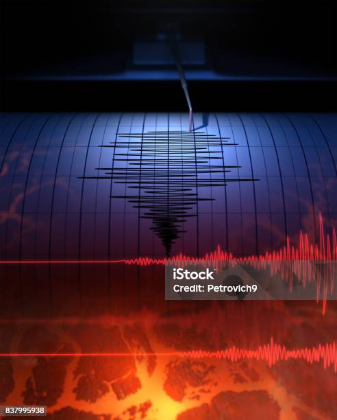 Earthquake Stock Photo - Download Image Now - Earthquake, Seismograph, Chart