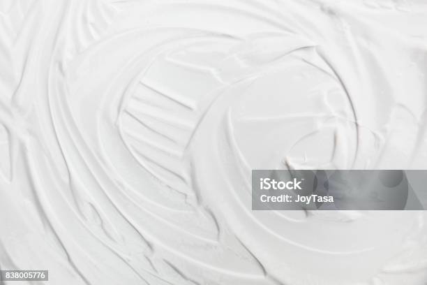 White Cream Texture For Pattern And Background Stock Photo - Download Image Now - Textured, Cream - Dairy Product, Moisturizer