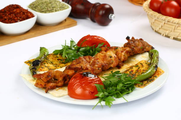 istock Grilled chicken on skewers 838016438