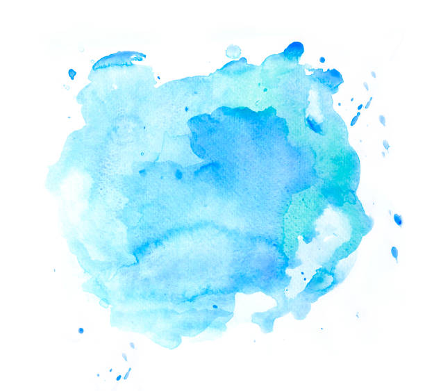 istock Abstract blue watercolor spot on white background 838017928