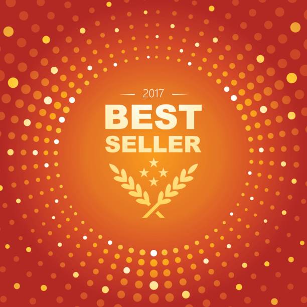 Best Seller emblem with circle shape and glowing lights abstract theme Vector of best seller emblem background with orange color circle shape and glowing lights abstract theme. This illustration is an EPS 10 file and contains transparency effects. sales win stock illustrations