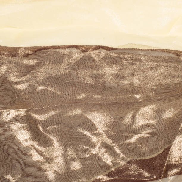 istock Silk fabric texture, background. Brown and cream stripes 838024420