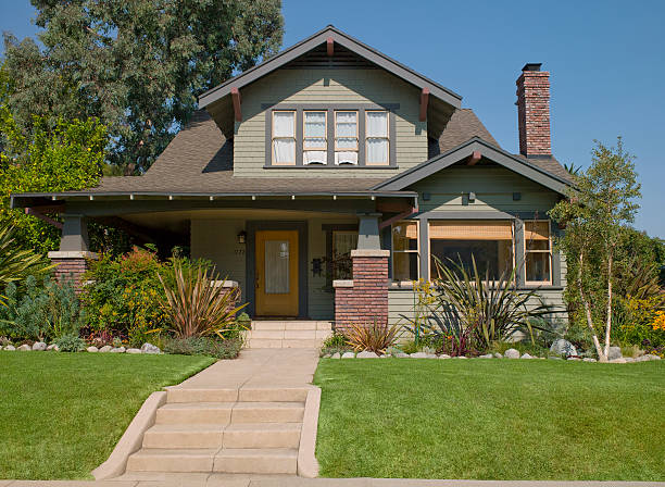 Stairs leading to craftsman house Stairs leading to craftsman house los angeles county stock pictures, royalty-free photos & images