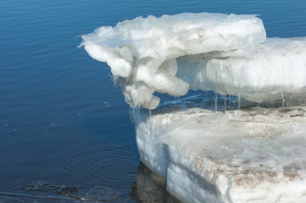 istock Spring flooding, ice water, Early spring on the river 838029696