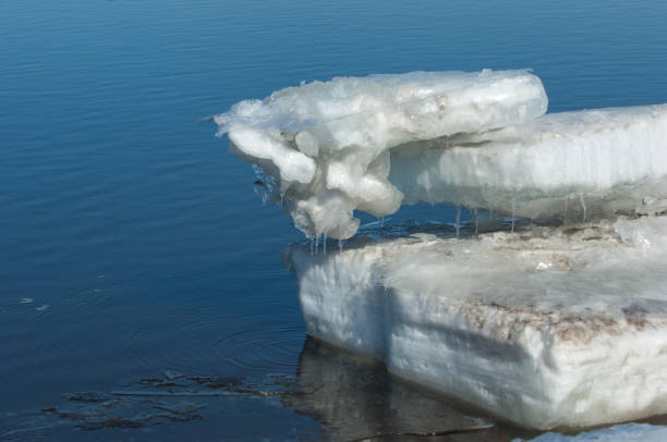 istock Spring flooding, ice water, Early spring on the river 838029704