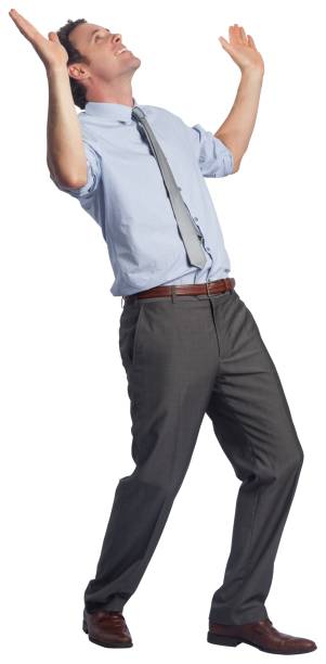 istock Businessman posing with arms raised 838031880