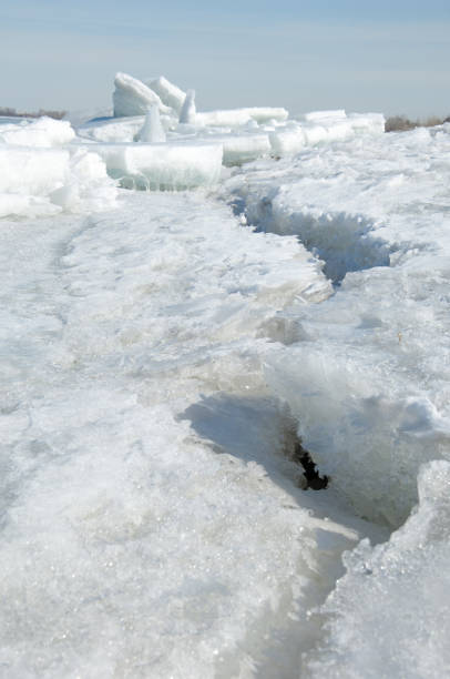 istock Spring flooding, ice water, Early spring on the river 838033672