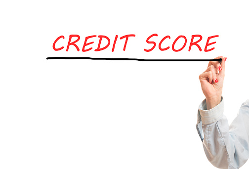 writing Credit Score with marker