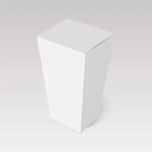 Vector illustration of ПечатьBlank vertical paper box template standing on white background. Vector illustration.