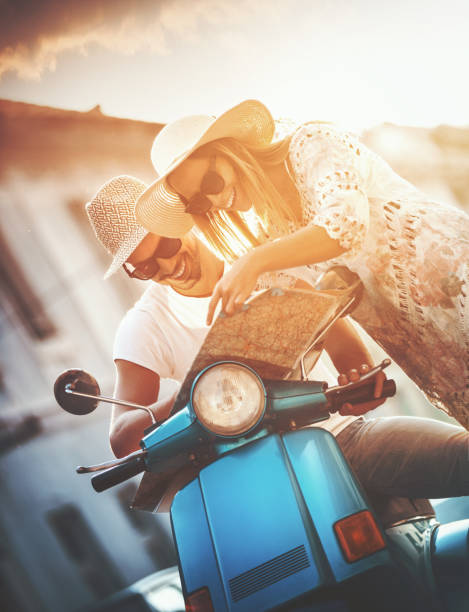 istock Summer travel on a scooter bike. 838039764
