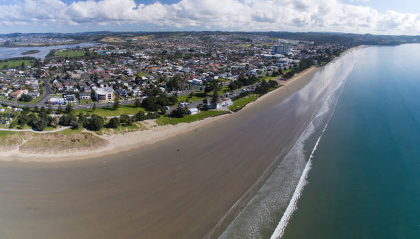 istock Mid Air Panorama Orewa Beach. 838041368