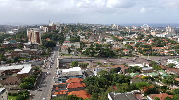 istock Wide shot from Berea, Durban, showing skyline. 838043822