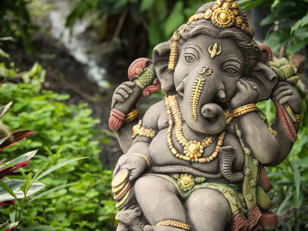Ganesh Statue God of Immortality , Standing in The Garden