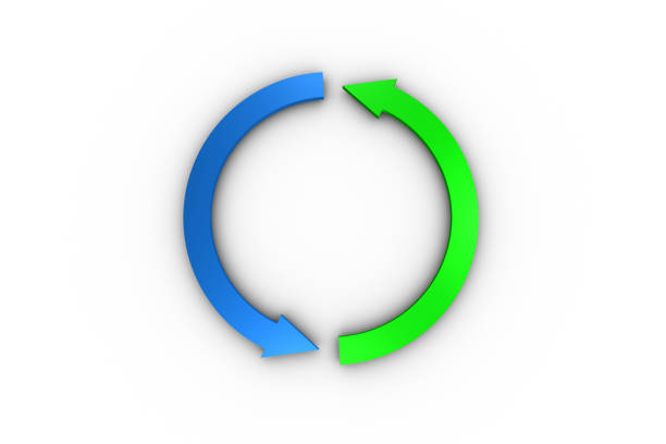 istock Green and blue arrow graphic 838054718