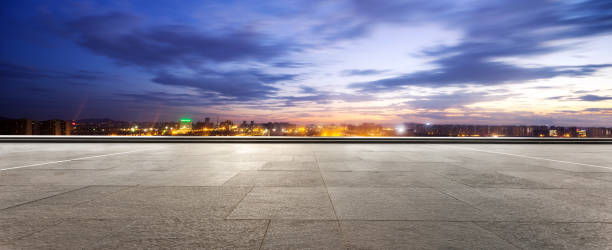 istock empty floor and cityscape of modern city 838064412