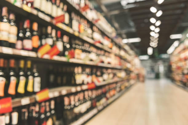 istock Different alcohol bottles in supermarket 838078300