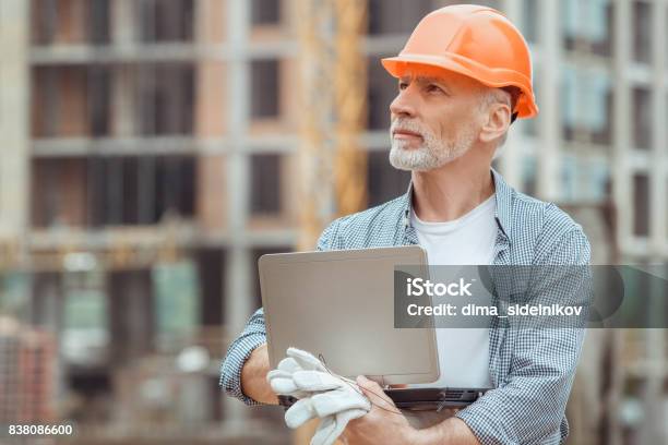 Male Work Building Construction Engineering Occupation Project Stock Photo - Download Image Now