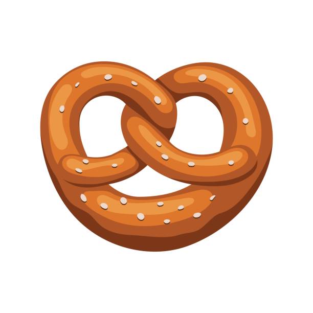 ilustrações de stock, clip art, desenhos animados e ícones de bavarian pretzel icon - pretzel snack salty food