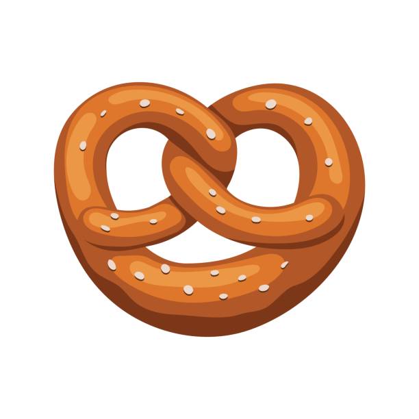 Bavarian pretzel icon Appetizing Bavarian pretzel icon. Vector illustration in cartoon style isolated on white background pretzel stock illustrations