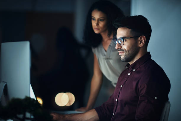 istock The most focused team on a late night task 838089776