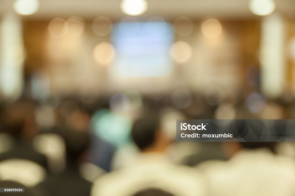 Abstract Blurred Conference Hall Seminar Room Defocused Stock Photo