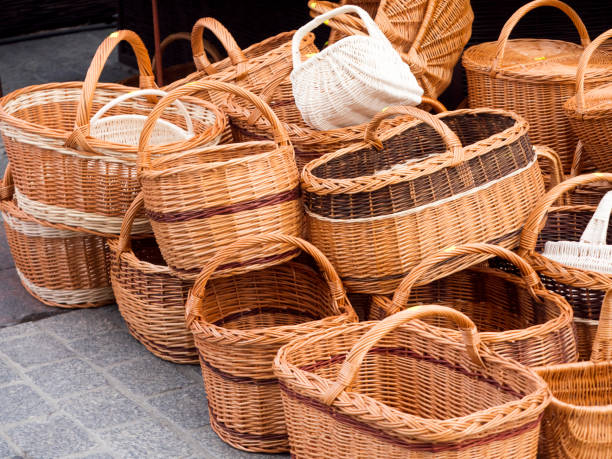 istock Traditional handicraft products on the market stall 838093590