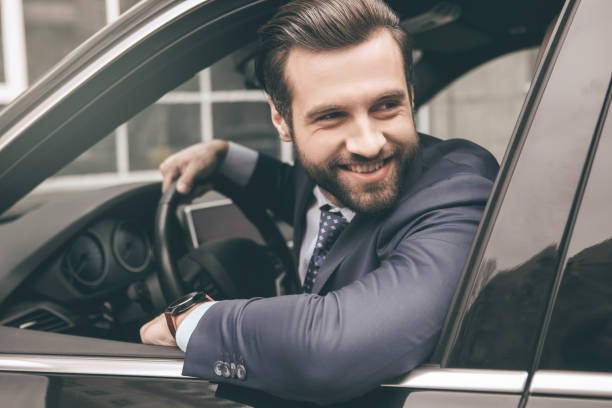 istock Young business man test drive new car 838093718