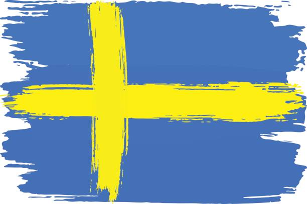 flag of Sweden painted with brush strokes vector illustration of a flag of Sweden painted with brush strokes swedish flag stock illustrations