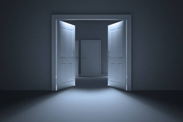 istock Door opening in room 838096212