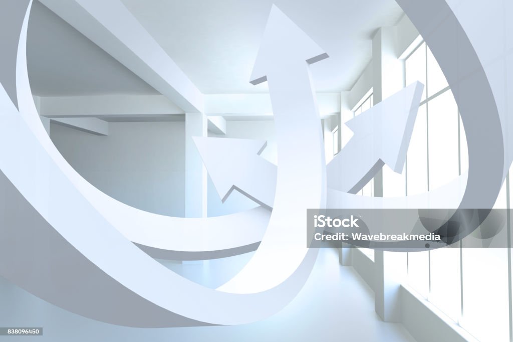 White Arrows In Room Stock Photo Download Image Now Arrow Symbol