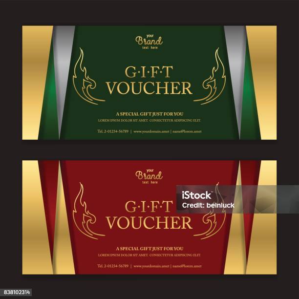 Gold And Silver Gift Voucher Or Gift Certificate Card Stock Gold And Silver Gift Voucher Or Gift Certificate Card Stock