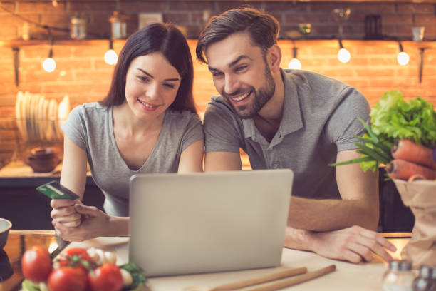 istock Young couple ordering food online 838107488