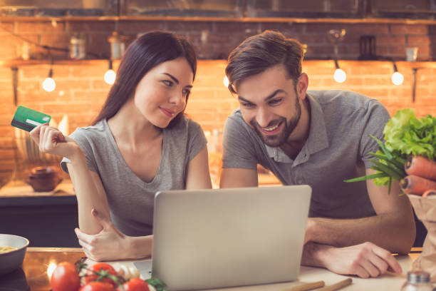 istock Young couple ordering food online 838107628
