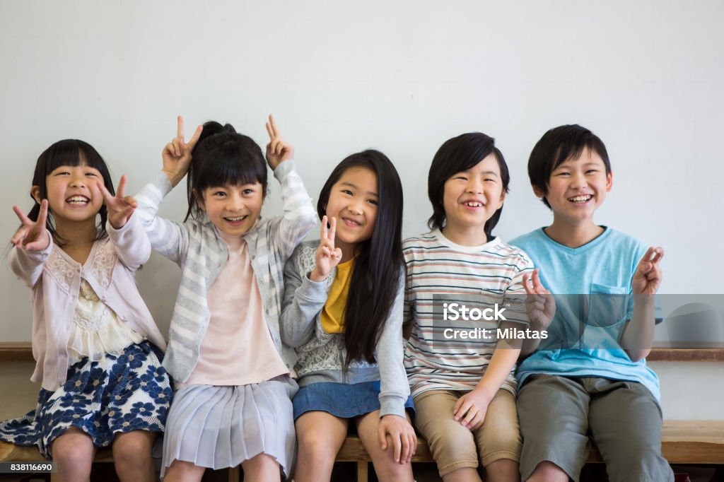Elementary school students in the classroom Child Stock Photo