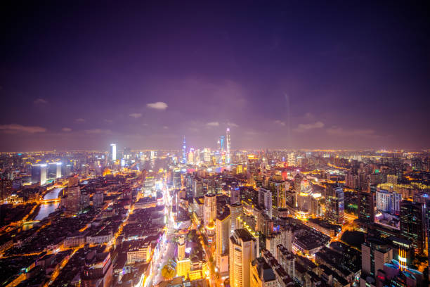 Skyline night view on Pudong New Area, Shanghai