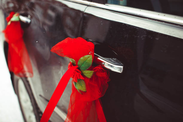 istock Wedding decoration on wedding car 838119804