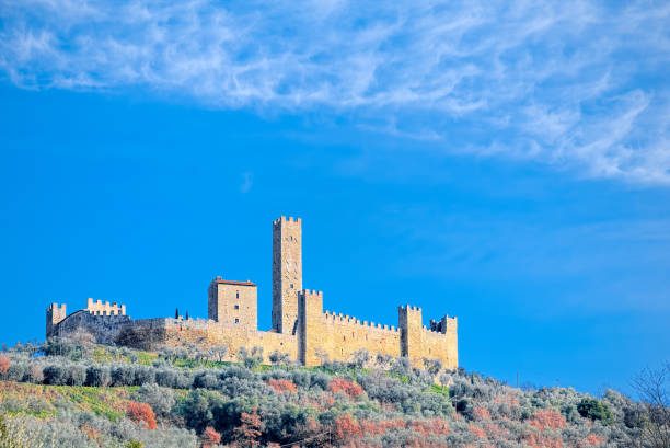 il castello di montecchio vesponi (toscana, arezzo) - arezzo foto e immagini stock