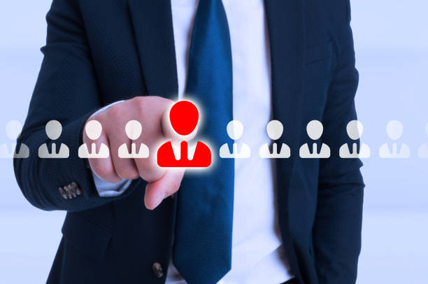 istock Businessman pointing on contact icon from screen 838139552
